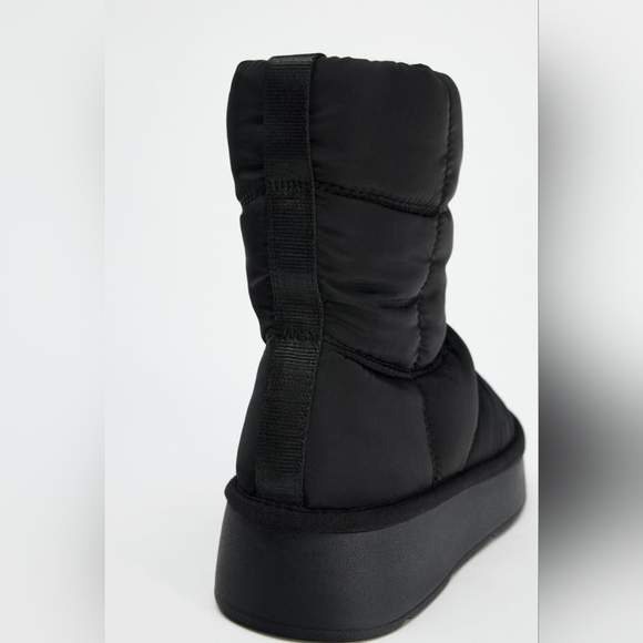 Zara Quilted Platform Ankle Boots